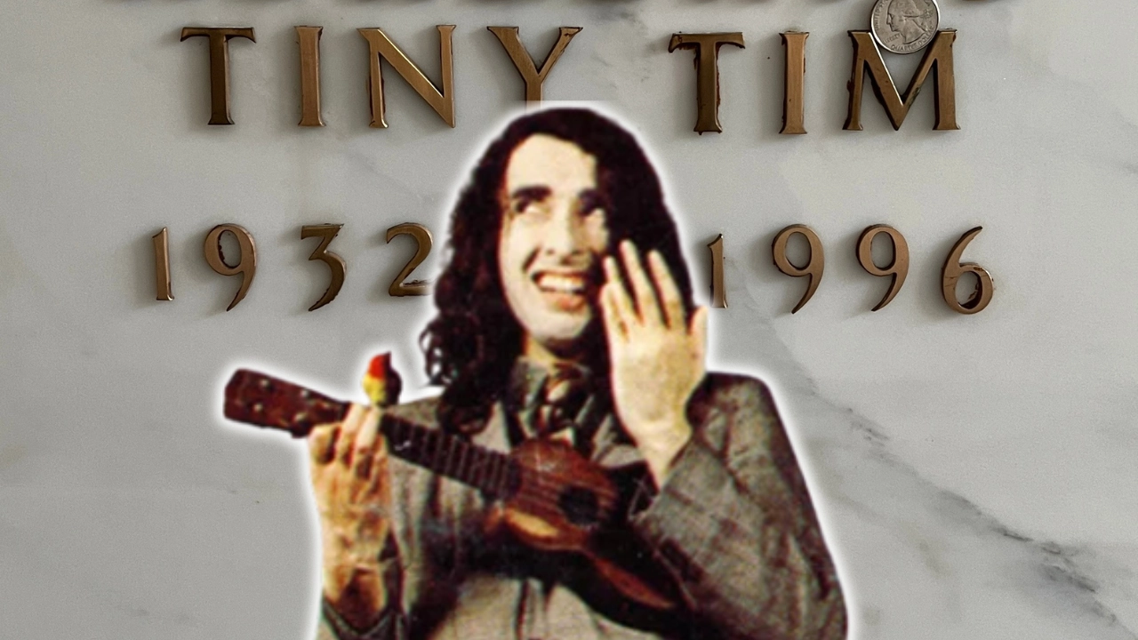 Jack Norton sings at Tiny Tim's Grave, Lakewood Cemetery, Minneapolis, Minnesota