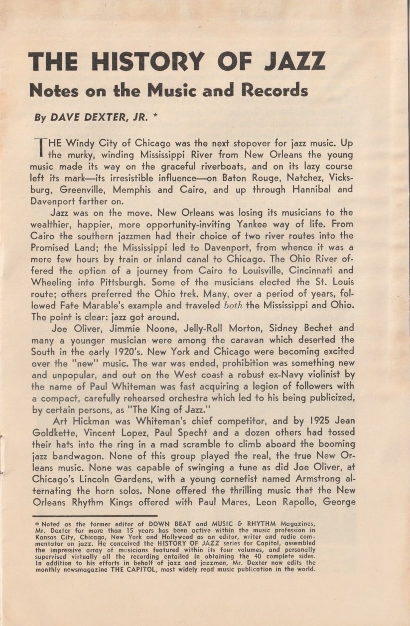 The History of Jazz: The Golden Era. Chapbook from Capitol Records, 1945.