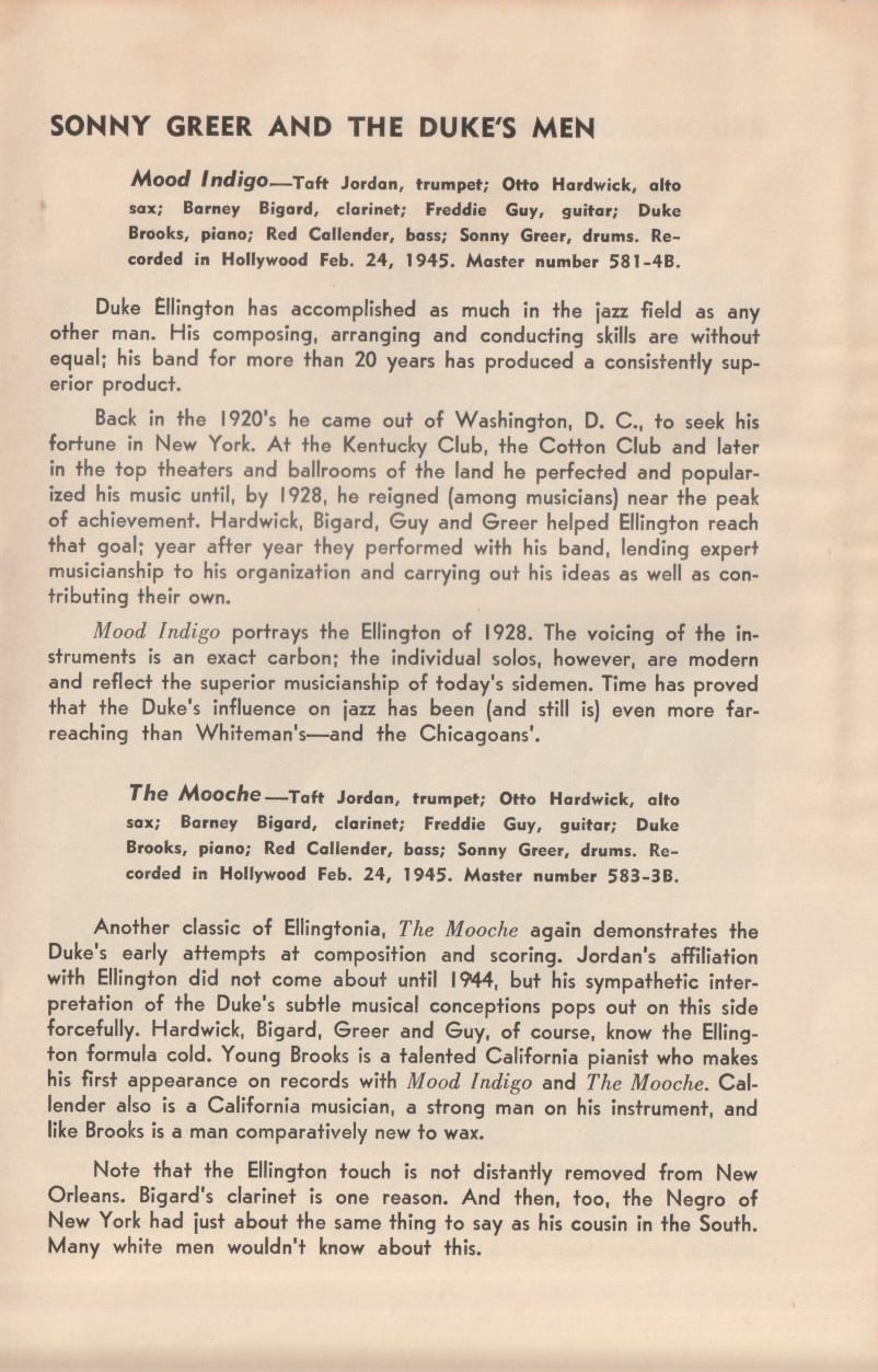 The History of Jazz: The Golden Era. Chapbook from Capitol Records, 1945.