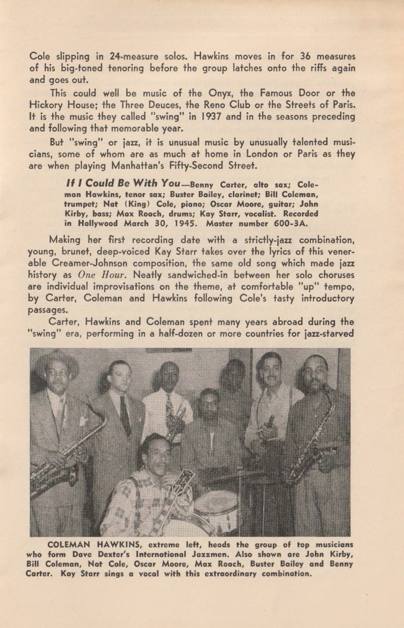 The History of Jazz: Then Came Swing. Chapbook from Capitol Records, 1945.