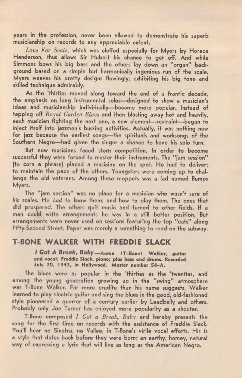 The History of Jazz: Then Came Swing. Chapbook from Capitol Records, 1945.
