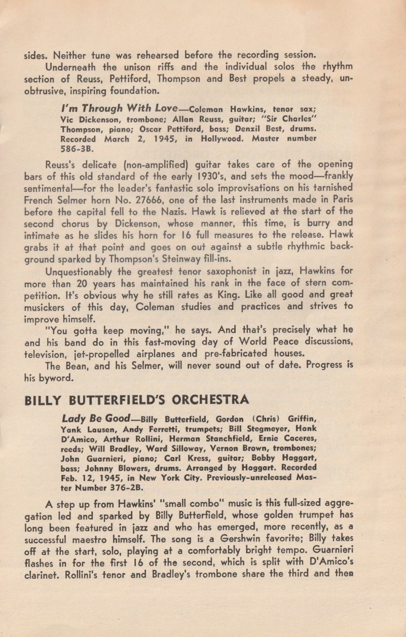 The History of Jazz: The Modern Era. Chapbook from Capitol Records, 1945.