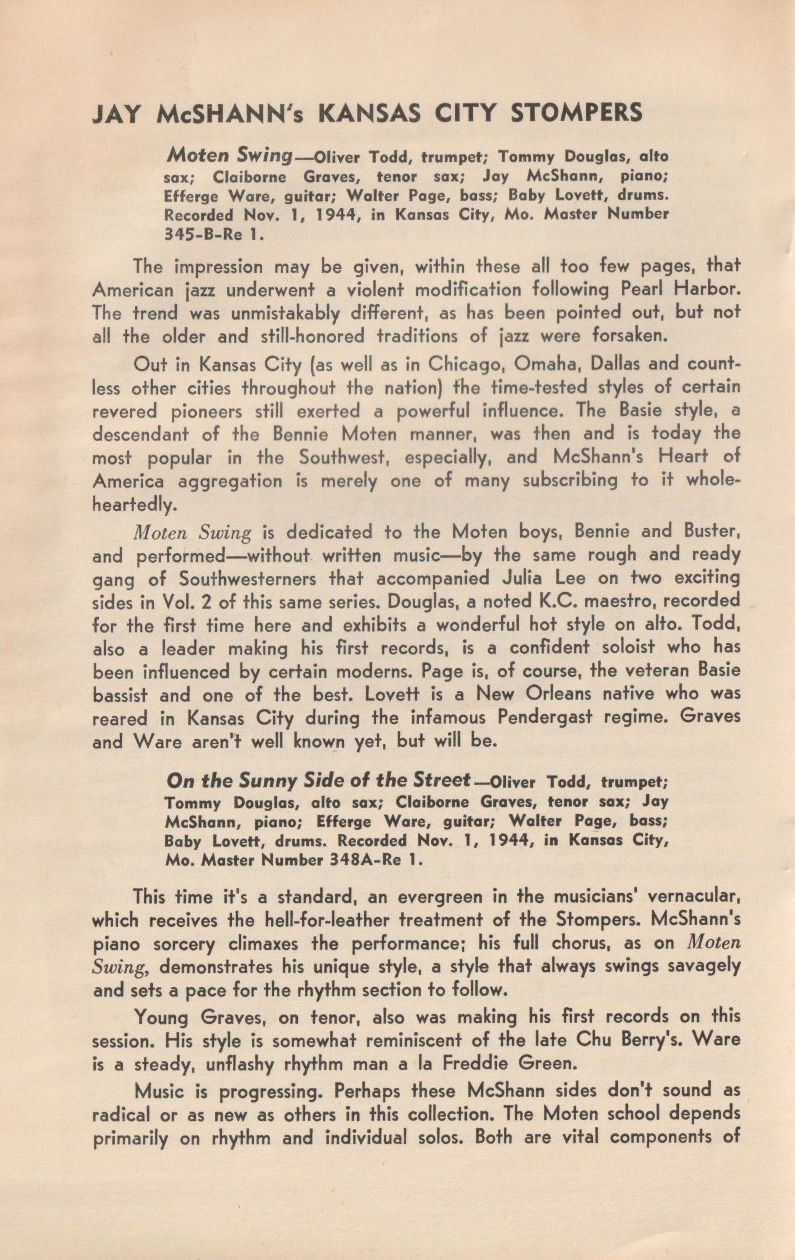 The History of Jazz: The Modern Era. Chapbook from Capitol Records, 1945.