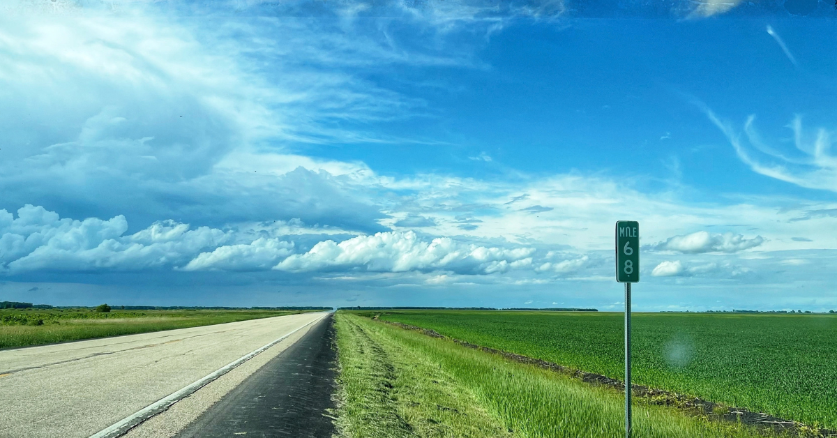 Mile Marker 68 - site of the Val Johnson incident near Warren, Minnesota