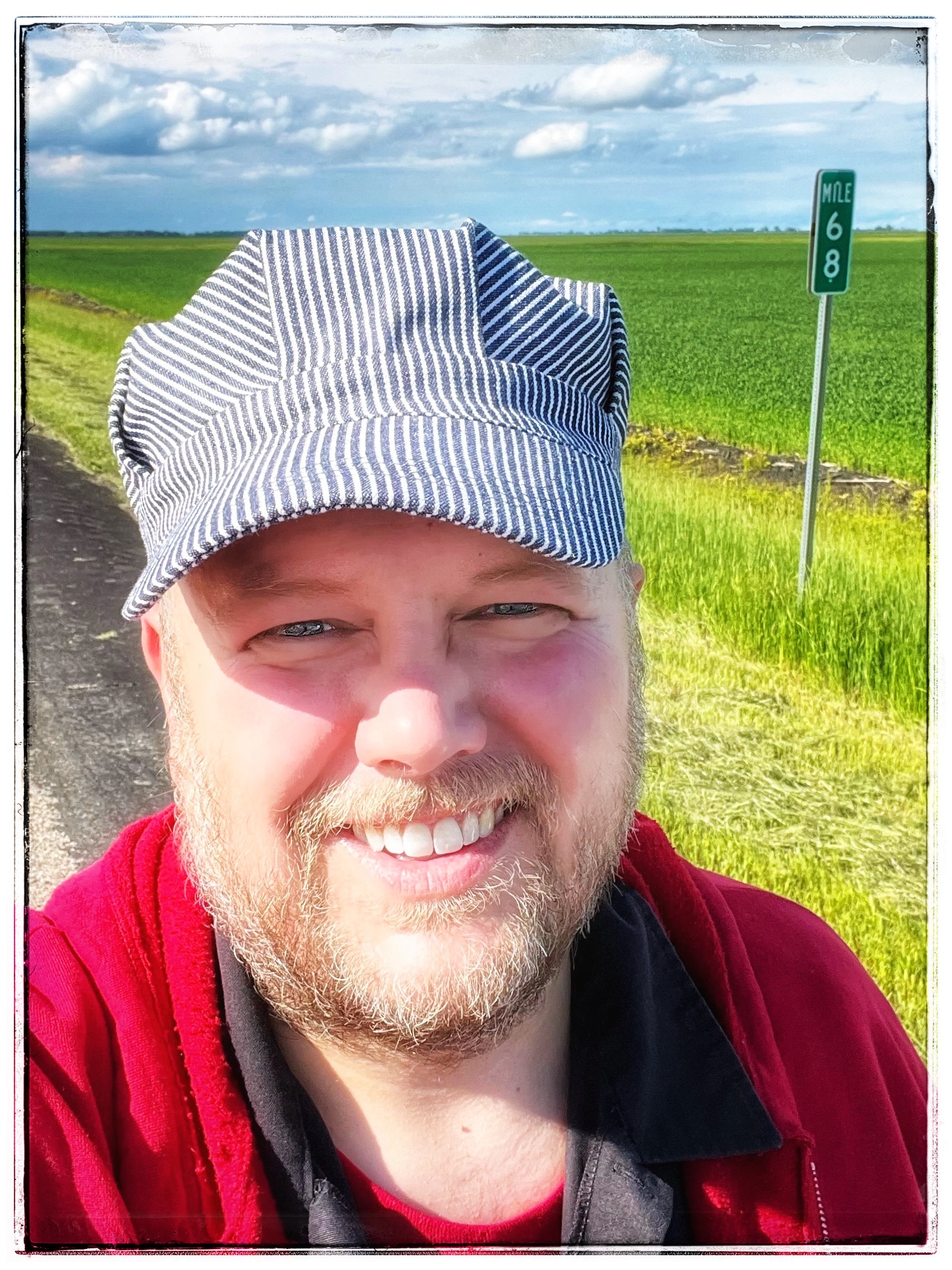 Jack Norton at Mile Marker 68 - site of the Val Johnson incident near Warren, Minnesota