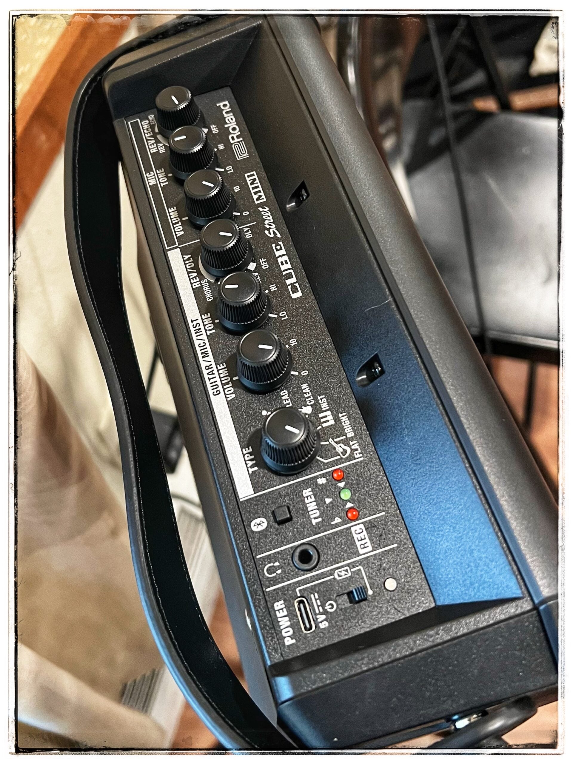 Jack Norton's Roland CUBE Street Mini Multi-instrument Combo Amplifier at a show